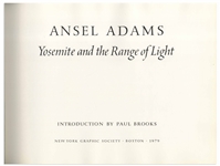 Ansel Adams Signed Copy of His Quintessential Oversized Photography Book, ''Yosemite and the Range of Light''